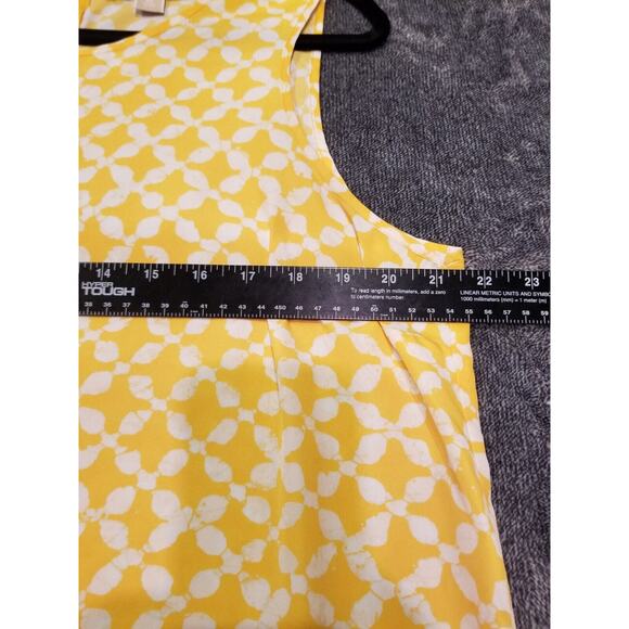 Michael Kors Women's XL Yellow/White Abstract Print Sleeveless Blouse - Picture 7 of 8